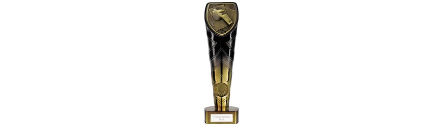 FUSION COBRA FOOTBALL REFEREE WHISTLE RESIN TROPHY - 5 SIZES 11CM - 22.5CM FUSION COBRA FOOTBALL REFEREE WHISTLE RESIN TROPHY - 5 SIZES 11CM - 22.5CM